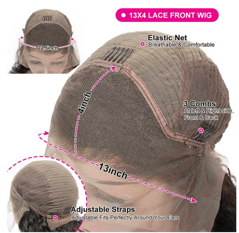 Glueless Water Wave 13x4 Frontal Lace Wig Full Volume 100% Human Hair - Superlovehair